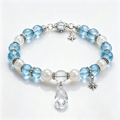 Celestial Blue Crystal and Pearl Necklace