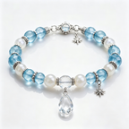 Celestial Blue Crystal and Pearl Necklace