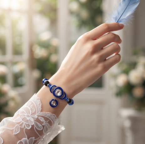 Midnight Sapphire Celestial Beaded Bracelet