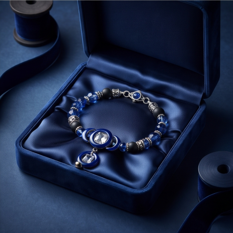Midnight Sapphire Celestial Beaded Bracelet