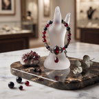 Crimson Gothic Key Beaded Bracelet