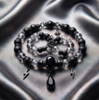 Obsidian Storm Beaded Bracelet