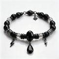 Obsidian Storm Beaded Bracelet