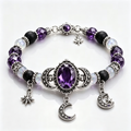 Midnight Amethyst Celestial Gothic Beaded Bracelet