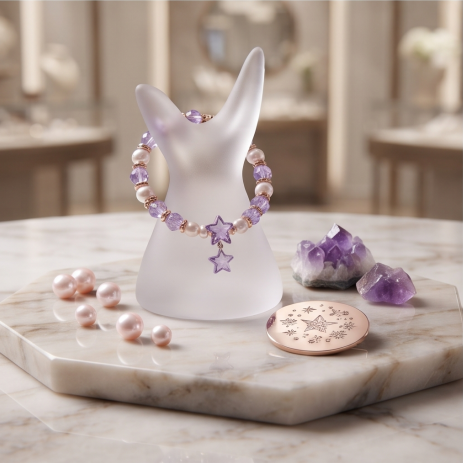 Amethyst Starlight Pearl Bracelet