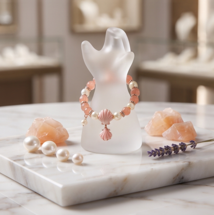 Rose Shell Pearl Beaded Bracelet