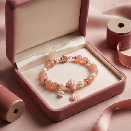 Rose Shell Pearl Beaded Bracelet