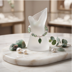 Jade Leaf Charm Beaded Bracelet