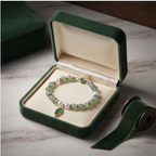 Jade Leaf Charm Beaded Bracelet