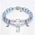 Celestial Blue and Lavender Crystal Beaded Bracelet