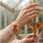 Amber Sun Spiral Beaded Bracelet