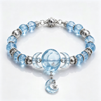 Celestial Moon Blue Crystal Beaded Bracelet
