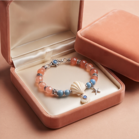 Coastal Shell and Sea Star Beaded Bracelet
